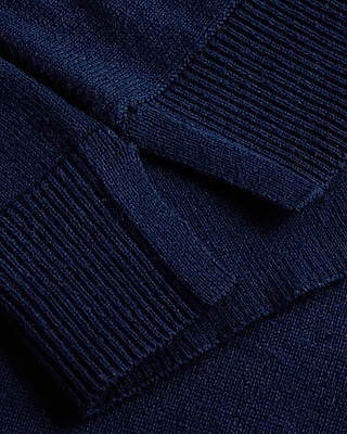 Asymmetric Striped Cotton Zip Sweater Polo