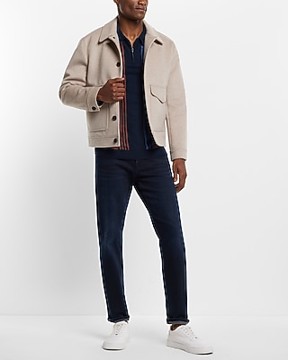 Asymmetric Striped Cotton Zip Sweater Polo