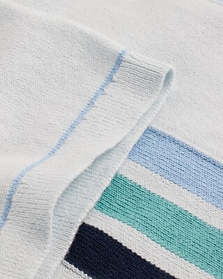 Striped Frame Short Sleeve Sweater Polo