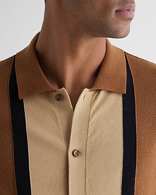 SS CTN FRED STRIPE BTN THRU:SPORT NAVY:XXL TALL