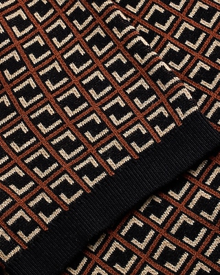 Grid Geo Cotton Short Sleeve Sweater Polo