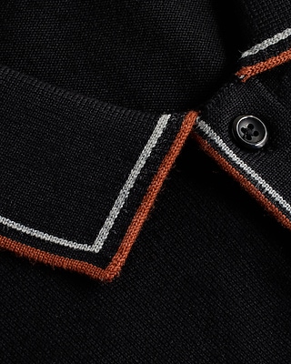 Stripe Tipped Cotton-Blend Sweater Polo