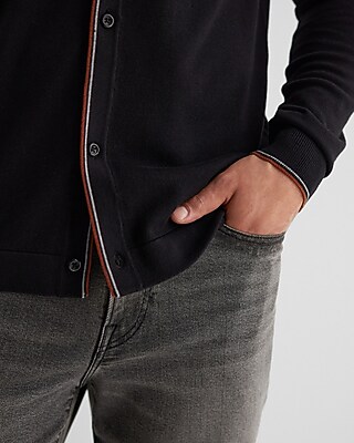 Stripe Tipped Cotton-Blend Sweater Polo