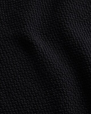 Cotton Textured Stitch Buttoned Mock Neck Sweater