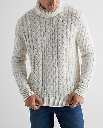 Men's White Turtleneck Sweaters - Express