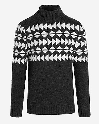 Textured Fair Isle Turtleneck Sweater