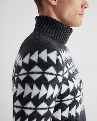 Textured Fair Isle Turtleneck Sweater