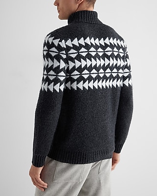 Textured Fair Isle Turtleneck Sweater