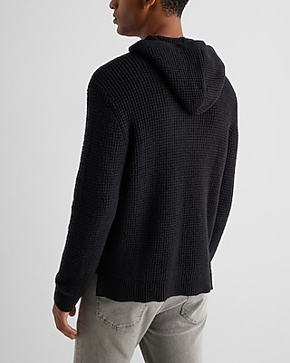 Waffle Knit Hooded Sweater