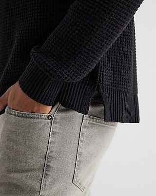 Waffle Knit Hooded Sweater