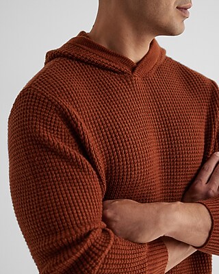 Waffle Knit Hooded Sweater