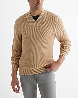 Ribbed Cotton Short Sleeve Sweater Polo Express