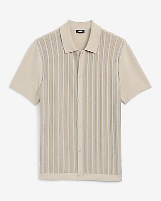 Striped Cotton Short Sleeve Sweater Polo - image 5