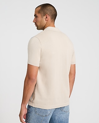 Striped Cotton Short Sleeve Sweater Polo - image 3