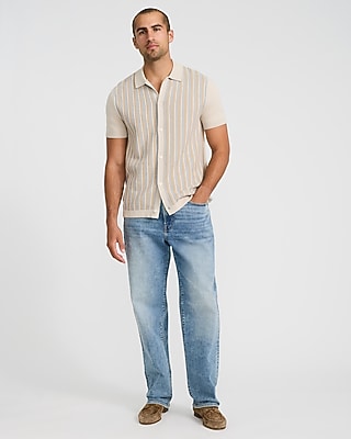 Striped Cotton Short Sleeve Sweater Polo - image 4