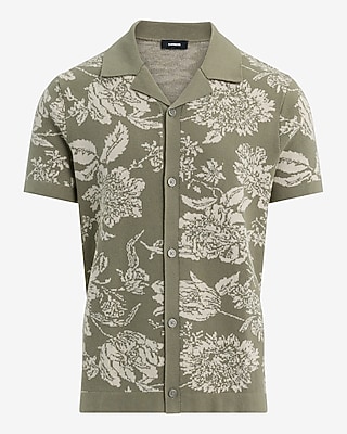 Floral Cotton Short Sleeve Sweater Polo