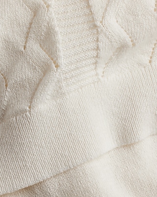 Textured Knit Johnny Collar Cotton Sweater Polo