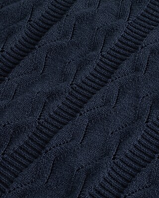 Textured Knit Johnny Collar Cotton Sweater Polo