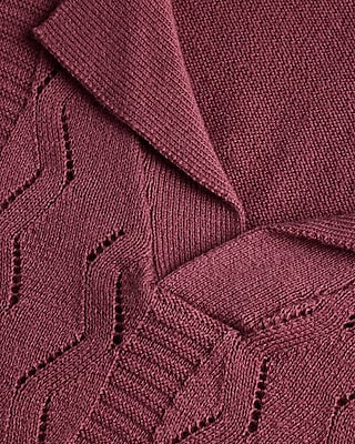Textured Knit Johnny Collar Cotton Sweater Polo