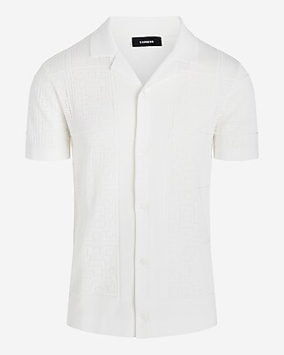 Patchwork Pointelle Cotton-Blend Sweater Polo