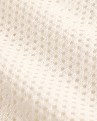 Perforated Floral Short Sleeve Sweater Polo