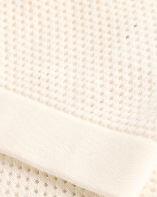 Perforated Floral Short Sleeve Sweater Polo