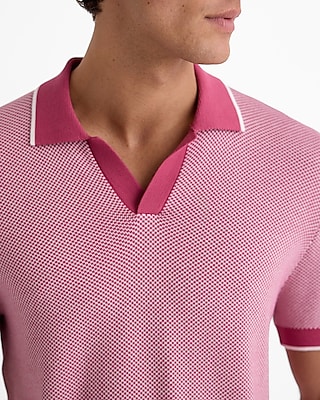 Tipped Cotton-Blend Johnny Collar Sweater Polo