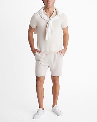 Tipped Cotton-Blend Johnny Collar Sweater Polo