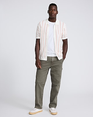 Textured Striped Short Sleeve Sweater Polo