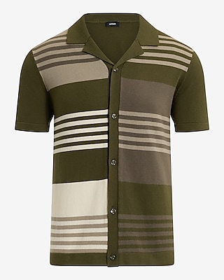 Multi Striped Cotton Short Sleeve Sweater Polo