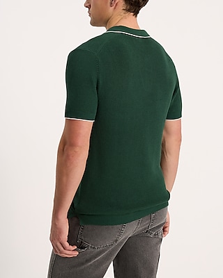 Tipped Johnny Collar Perfect Pima Cotton Sweater Polo