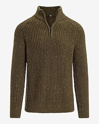 Ribbed Knit Quarter Zip Sweater