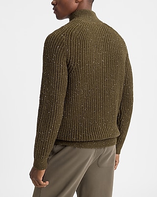 Ribbed Knit Quarter Zip Sweater