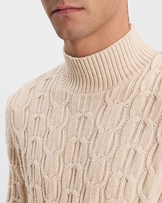 Cable Knit Cotton-Blend Turtleneck Sweater - image 2