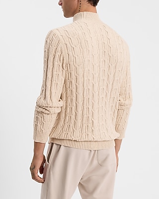 Cable Knit Cotton-Blend Turtleneck Sweater - image 3