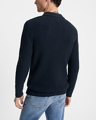 Waffle Knit Johnny Collar Sweater - image 3