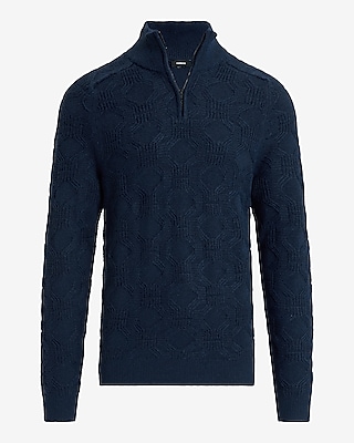 Geo Knit Quarter Zip Sweater