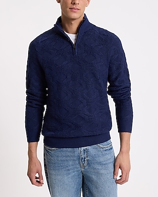 Geo Knit Quarter Zip Sweater