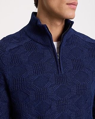 Geo Knit Quarter Zip Sweater