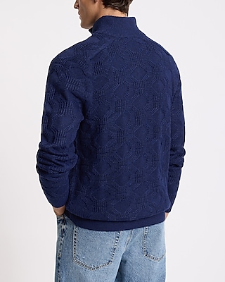 Geo Knit Quarter Zip Sweater