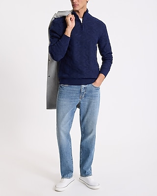 Geo Knit Quarter Zip Sweater