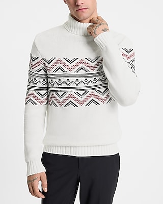 Fair Isle Cotton-Blend Turtleneck Sweater