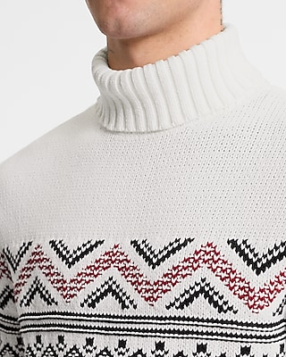 Fair Isle Cotton-Blend Turtleneck Sweater