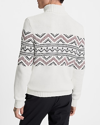 Fair Isle Cotton-Blend Turtleneck Sweater