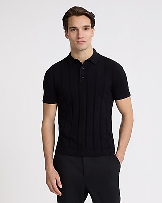 Ribbed Cotton Sweater Polo