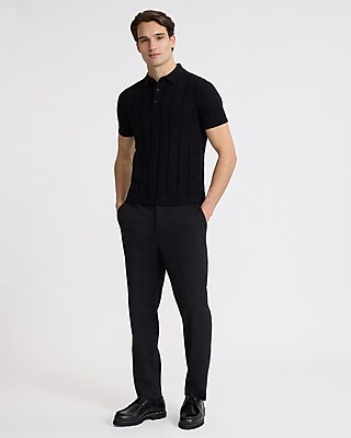Ribbed Cotton Sweater Polo