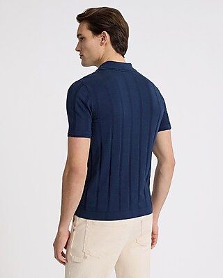 Ribbed Cotton Sweater Polo