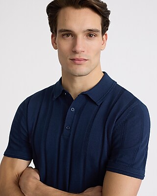 Ribbed Cotton Sweater Polo