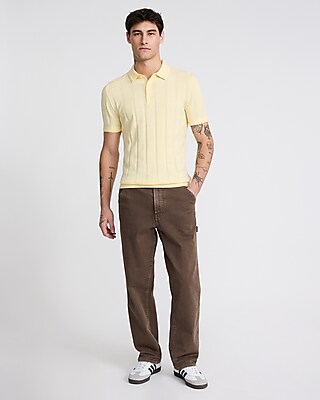 Ribbed Cotton Sweater Polo