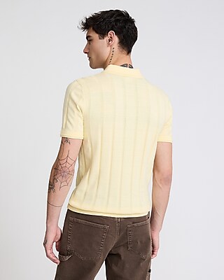 Ribbed Cotton Sweater Polo